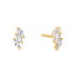 Gold Triple Marquise Stud Earrings